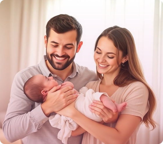 Happy Family with Baby